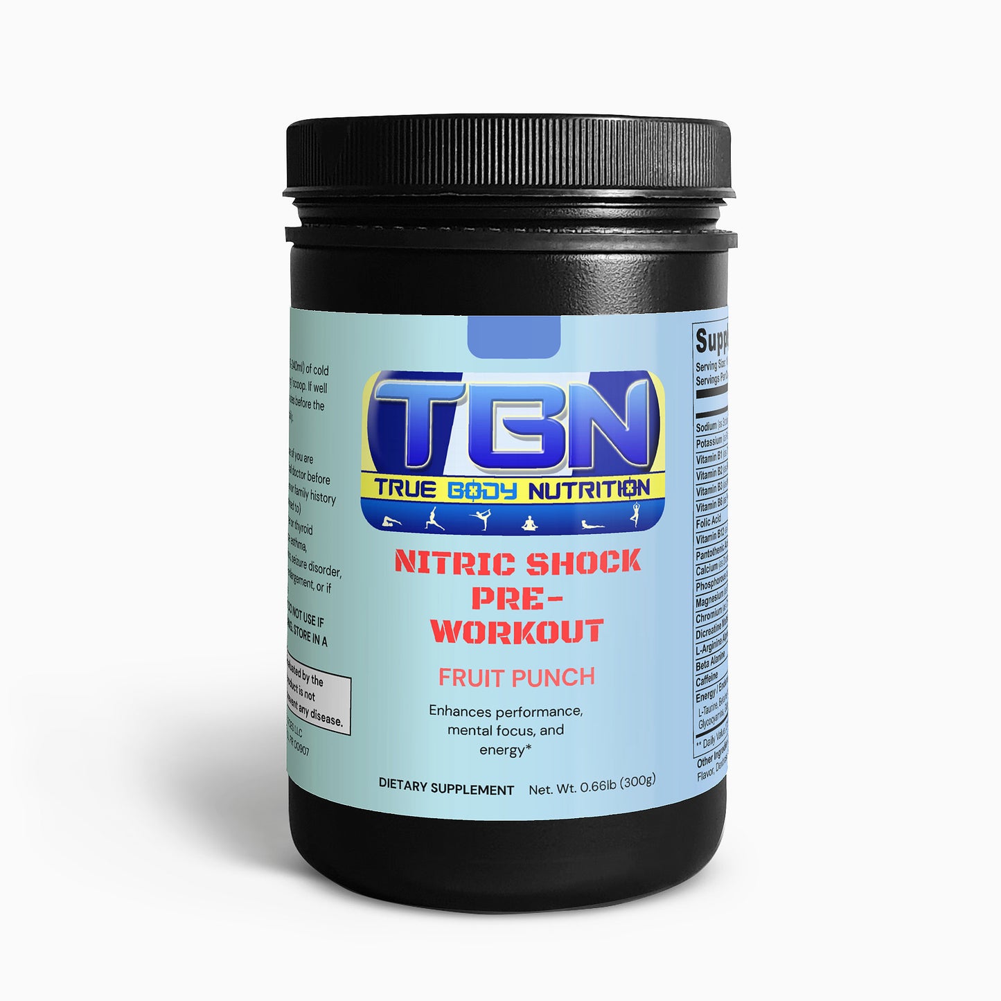 Polvo preentrenamiento Nitric Shock (ponche de frutas)