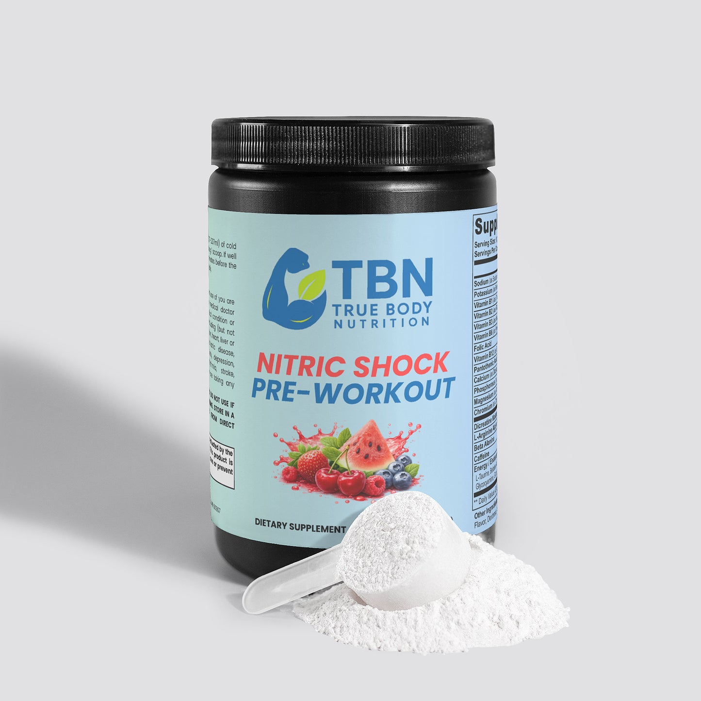 Polvo preentrenamiento Nitric Shock (ponche de frutas)